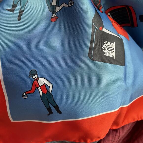 Vintage The 21 Club Scarf Red Blue 100% Silk Made In Japan Jockeys Matchbooks - Picture 13 of 16